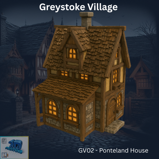 Greystoke - Ponteland House GV02 printable model 28mm and HO/OO scale