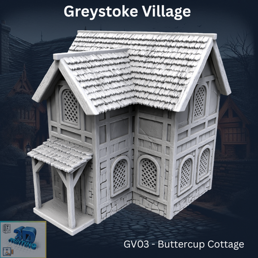 Greystoke - Buttercup Cottage GV03 printable model 28mm and HO/OO scale