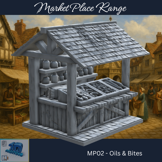 The Market Place - The Oils & Bites Stall - Printable MP02