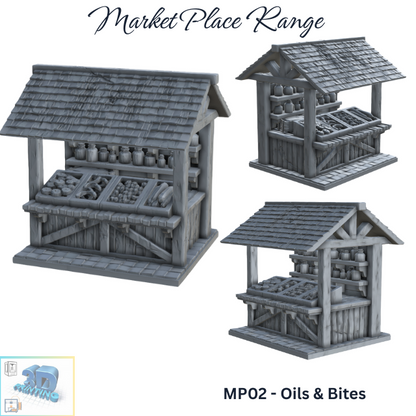 The Market Place - The Oils & Bites Stall - Printable MP02