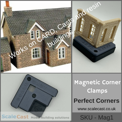 Magnetic Corner Clamps - 1 Set For model railway scenery construction