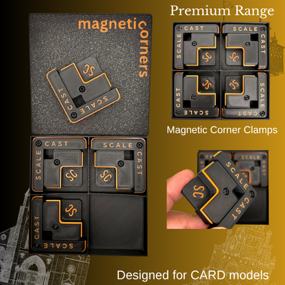 Magnetic Corner Clamps - 4 sets for CARD - MAG4c- For model construction