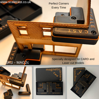 Magnetic Corner Clamps - 2 sets for CARD - MAG2c- For model construction