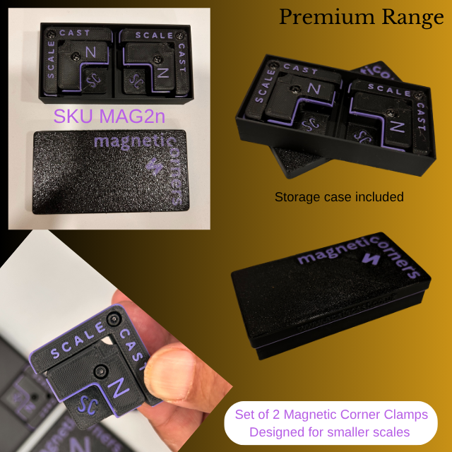Magnetic Corner Clamps (MINI) - 2 sets - For model construction MAG2n