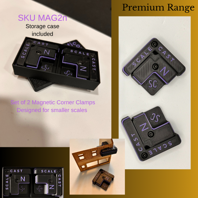 Magnetic Corner Clamps (MINI) - 2 sets - For model construction MAG2n