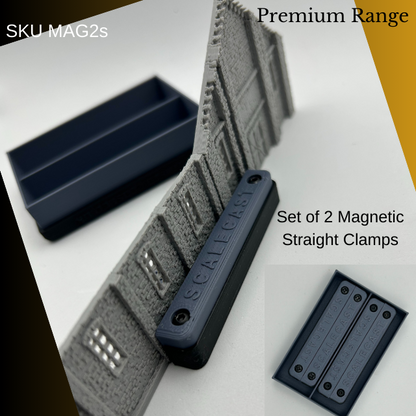 Straight Magnetic Clamps - 2 Sets - For model railway buildings and Crafts MAG2s