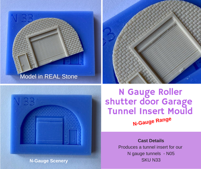 N Gauge Roller Shutter Door Closed Tunnel Insert - N33