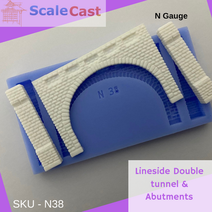 N Gauge Lineside Double Tunnel & Abutments - N38