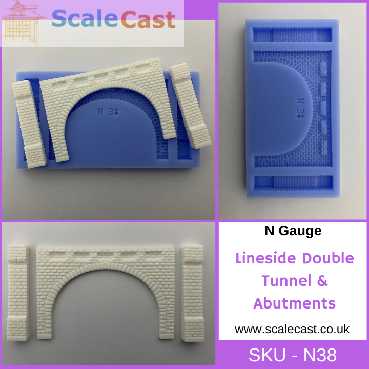 N Gauge Lineside Double Tunnel & Abutments - N38