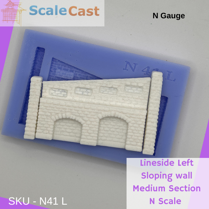 Lineside Sloping Kit LEFT - 3 mould Kit for N Scale NK05