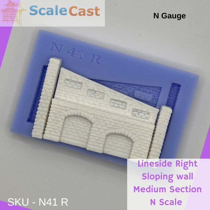 Lineside Sloping Kit Right - 3 mould Kit for N Scale NK04