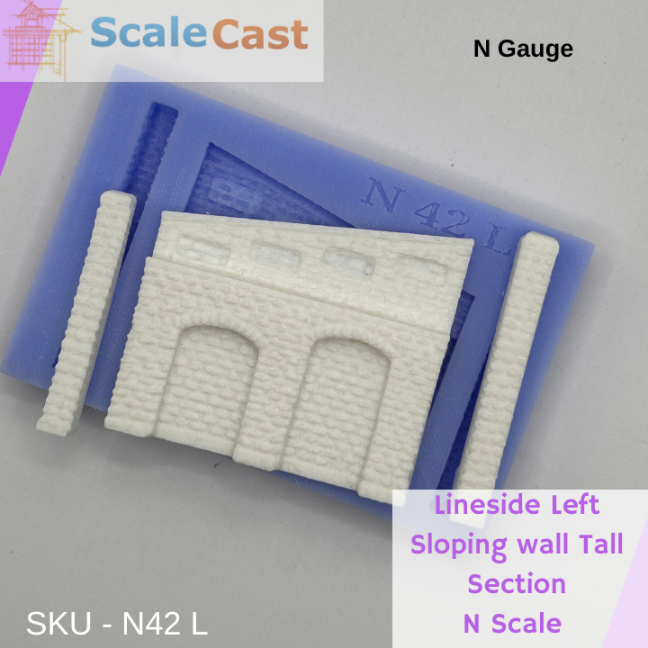 Lineside Walling Left Sloping TALL Section N42L