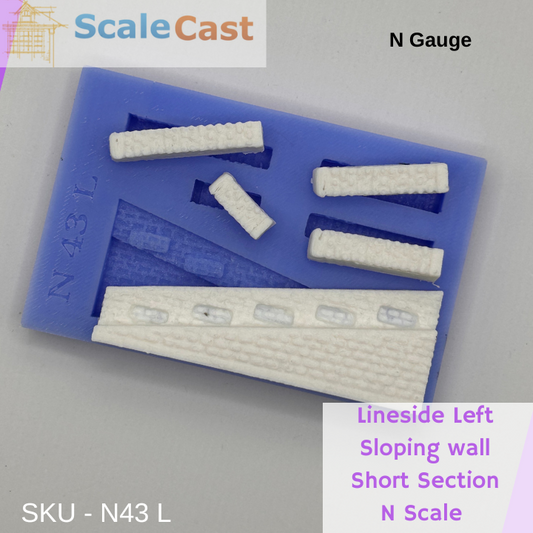 Lineside Walling Left Sloping SHORT Section N43L