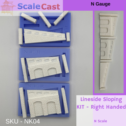 Lineside Sloping Kit Right - 3 mould Kit for N Scale NK04