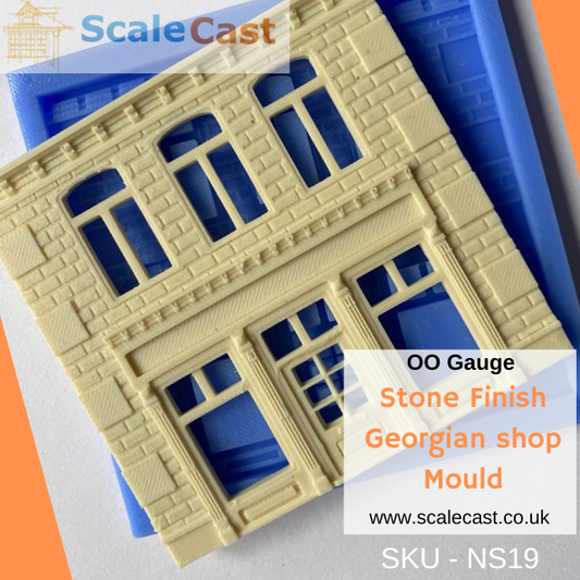 NS19 Stone Building - Stone Georgian Shop Front - OO Gauge