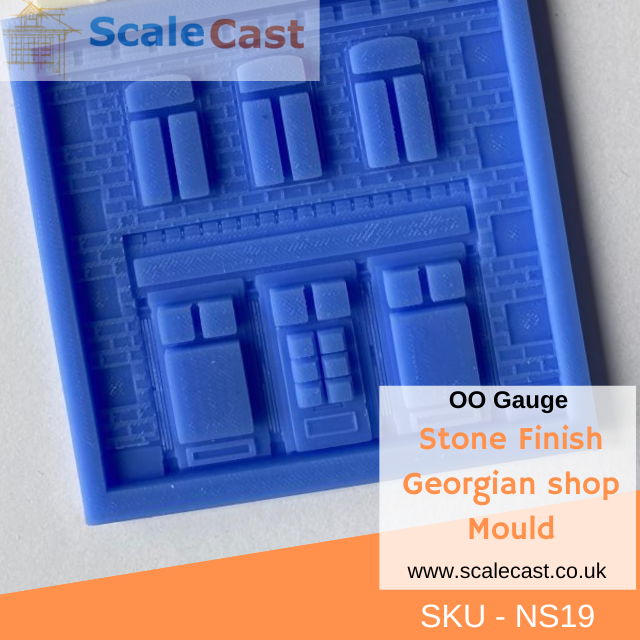 NS19 Stone Building - Stone Georgian Shop Front - OO Gauge