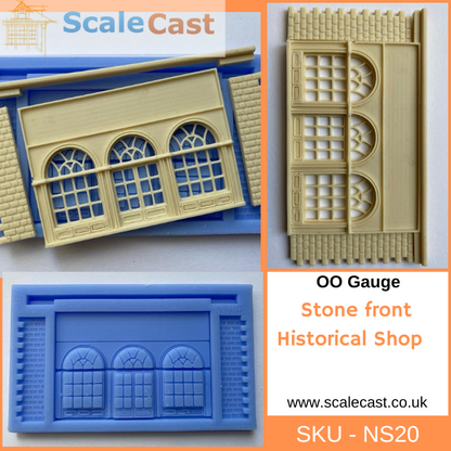 NS20 Historical Shop Front Mould - Stone - OO Gauge