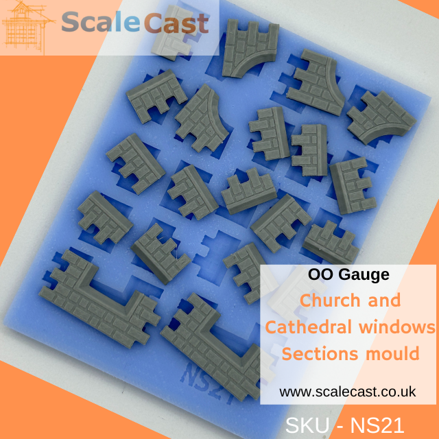 NS21 Church and Cathedral windows Sections mould - OO Gauge