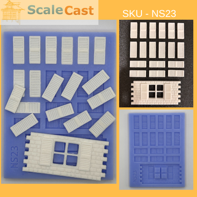 NS23 Window Shutters mould - OO Gauge Model Railway