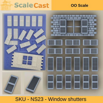 NS23 Window Shutters mould - OO Gauge Model Railway