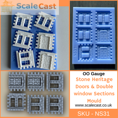 NS31 Heritage Doors & Double Windows Tiles - OO Scale - NEW Release