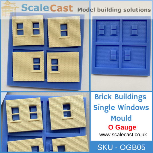 OGB05 Brick Building Single Windows - O Gauge - For Model Railway Scenery