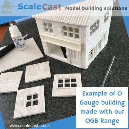 OGB01 Brick Building Sections - O Gauge - For Model Railway Scenery