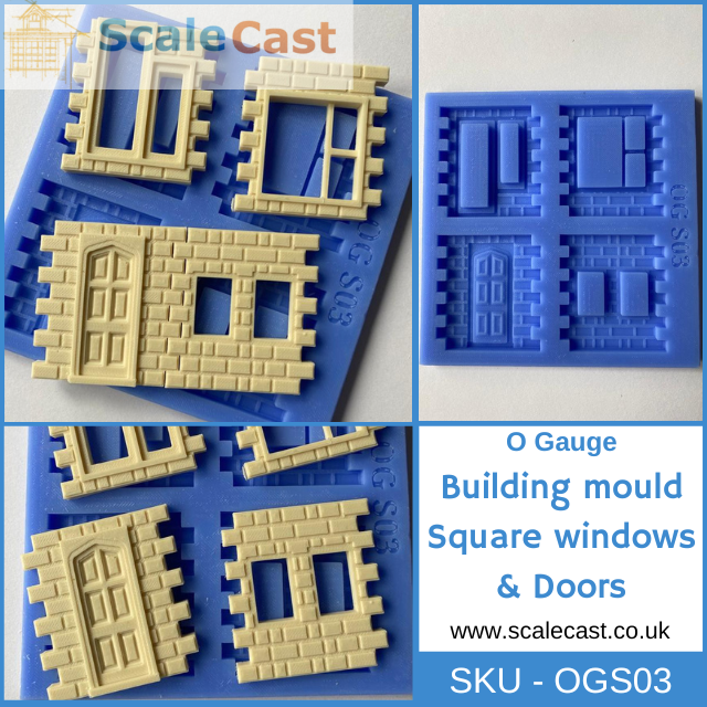 OGS03 Square Windows and Door sections O Gauge - Model Railway Scenery