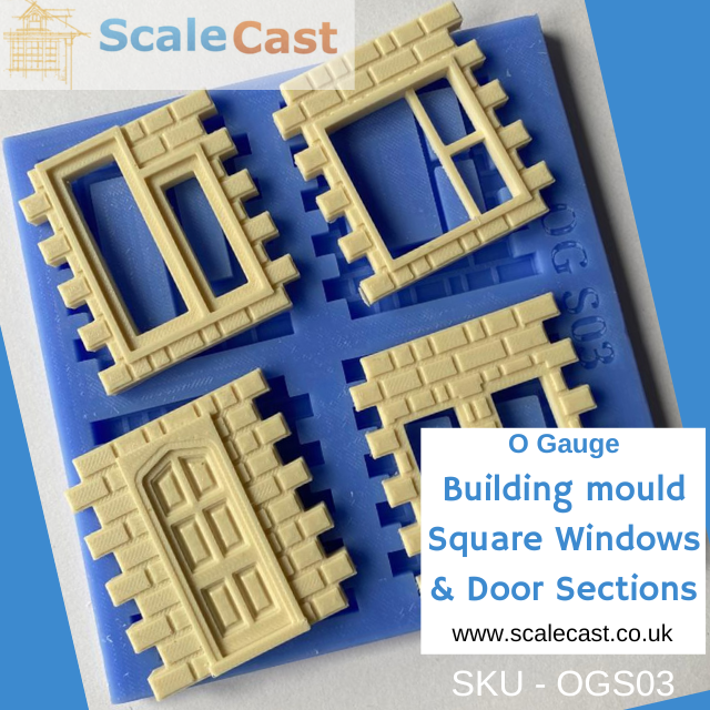 OGS03 Square Windows and Door sections O Gauge - Model Railway Scenery