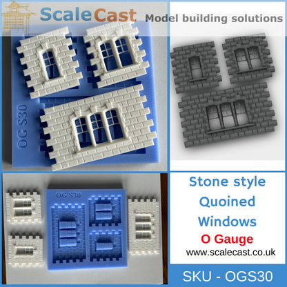 Stone Style Quoined Windows - O Gauge - Model Railway Scenery OGS30