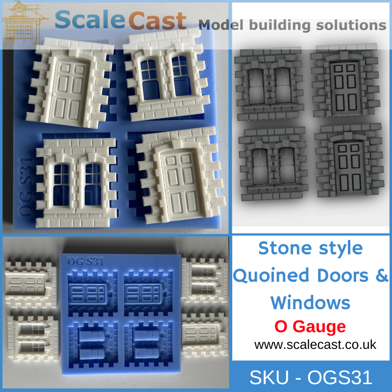 Stone Style Quoined Doors & Windows  O Gauge  Model Railway Scenery OGS31