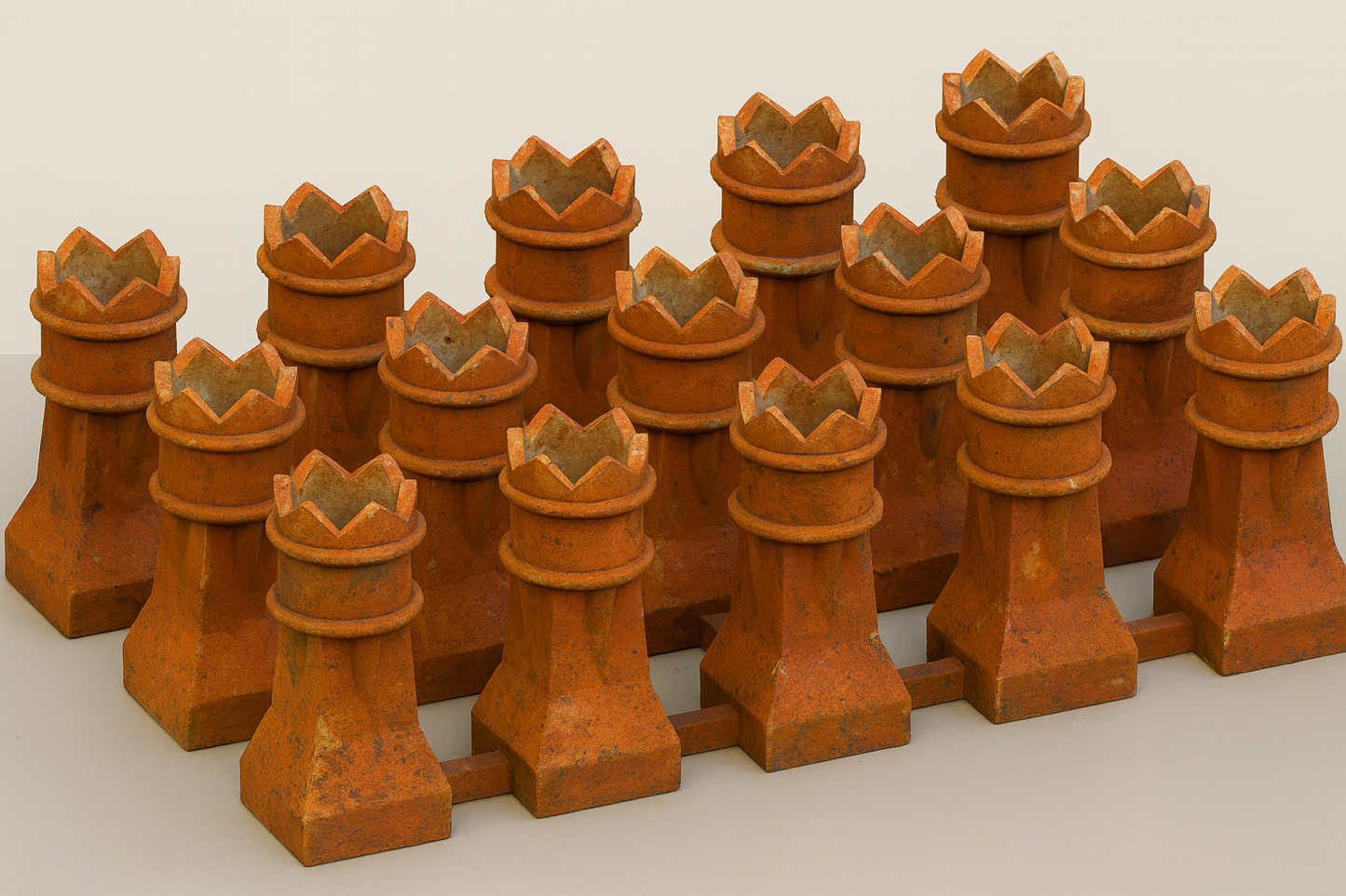 Set of Square base chimney pots - PT001 - OO Scale