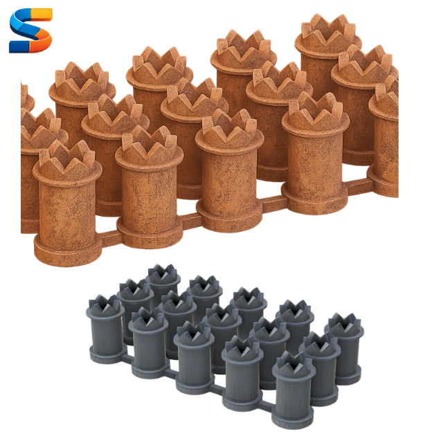 Set of Round base chimney pots - PT002 - OO Scale