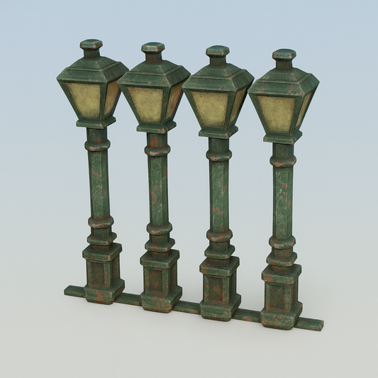 Set of four Lamp Posts for OO Scale model Railways - PT010