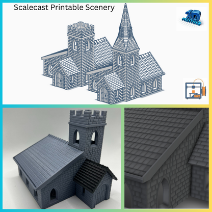 Town Church - 3D Printable Digital download - DD001