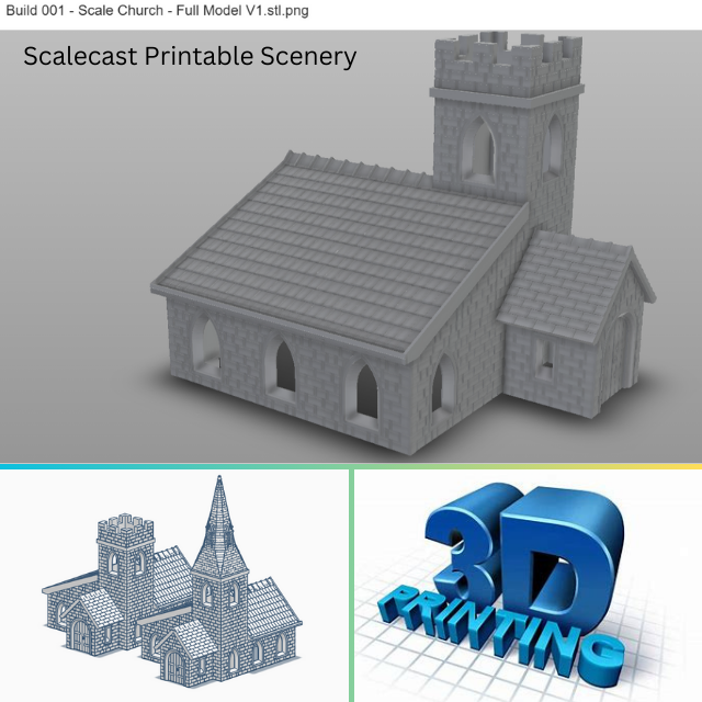 Town Church - 3D Printable Digital download - DD001