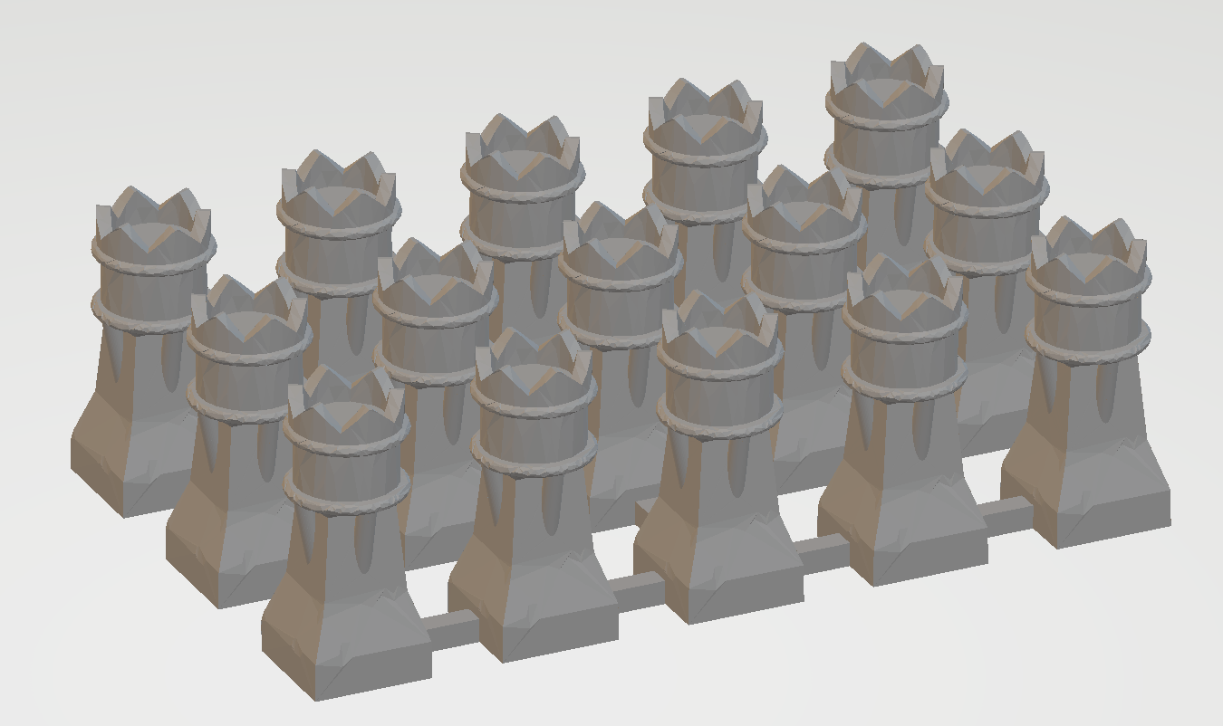 Set of Square base chimney pots - PT001 - OO Scale