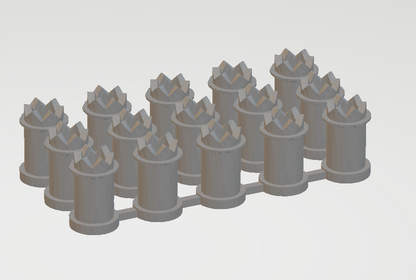 Set of Round base chimney pots - PT002 - OO Scale