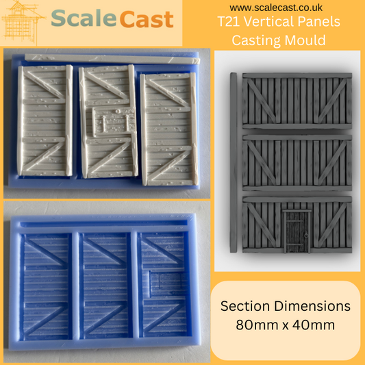 Timber & Render theme - Vertical Timber 80x40 sections mould T21