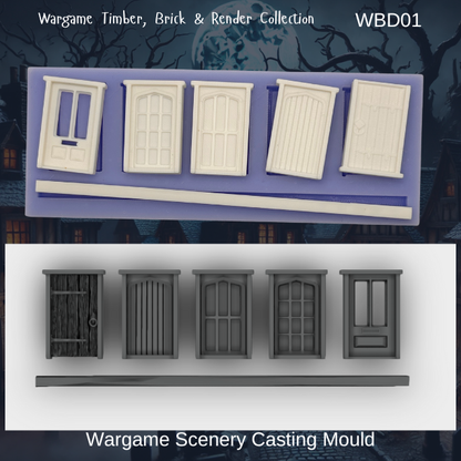 Wargame Building Mould, DOOR Inserts - WBD01