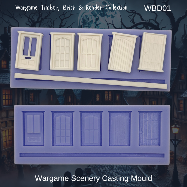 Wargame Building Mould, DOOR Inserts - WBD01