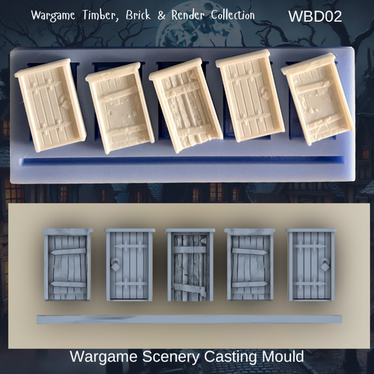 Wargame Building Mould, DOOR Inserts - WBD02