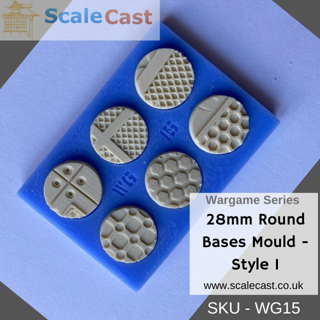 WG15 Wargame 28mm Bases mould Style 1 - Wargame scenery