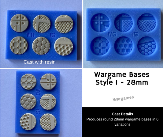 WG15 Wargame 28mm Bases mould Style 1 - Wargame scenery