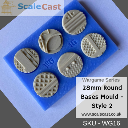 WG16 Wargame 28mm Bases mould Style 2 - Wargame scenery