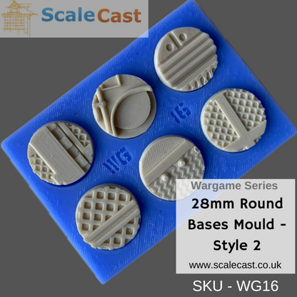 WG16 Wargame 28mm Bases mould Style 2 - Wargame scenery