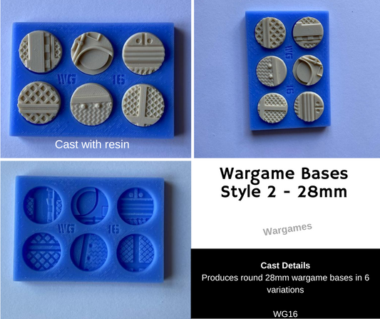 WG16 Wargame 28mm Bases mould Style 2 - Wargame scenery