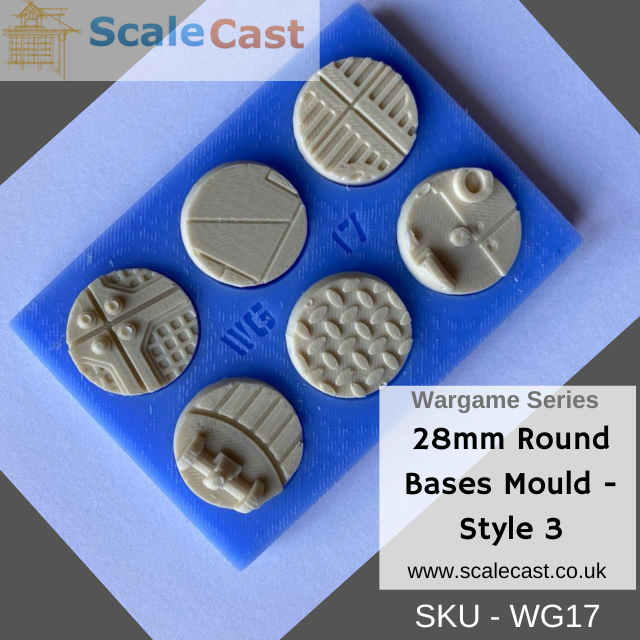 WG17 Wargame 28mm Bases mould Style 3 - Wargame scenery