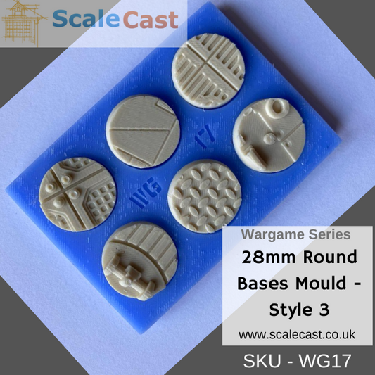 WG17 Wargame 28mm Bases mould Style 3 - Wargame scenery