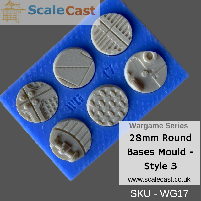 WG17 Wargame 28mm Bases mould Style 3 - Wargame scenery